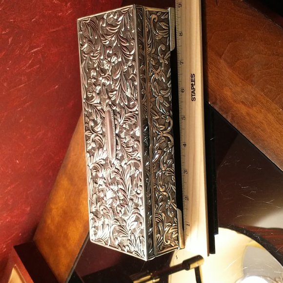 Godinger VTG 1970s Silver Plated Footed/Mirrored Dove Gray Interior Jewelry Box - Picture 3 of 8